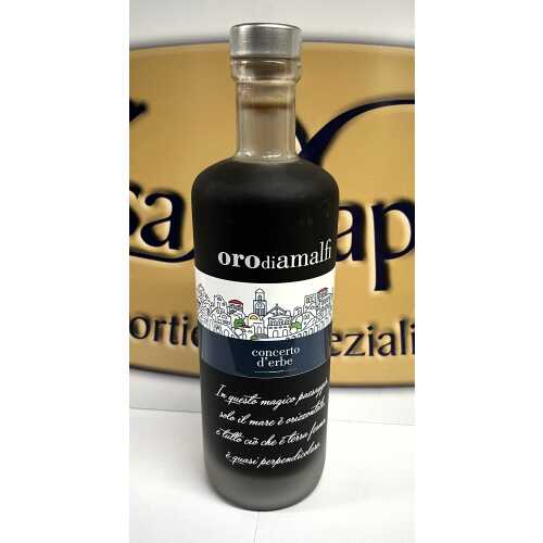Traditioneller Magenbitter: Konzert der Kräuter - Concerto d Erbe - 0,5 Liter - 22 vol. - Flasche: Opera saturiert - LOro di Amalfi