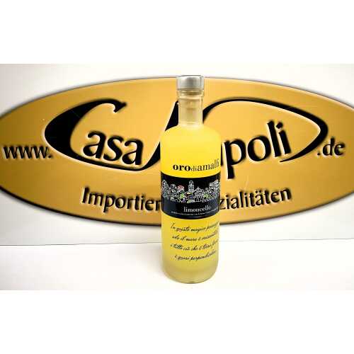 Limoncello aus Amalfi - 0,5 Liter - 35 vol. - Flasche: Opera saturiert - LOro di Amalfi