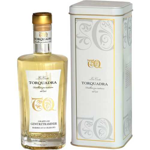 Grappa Gewürztraminer Barricata Ciliego - 2 Jahre alt -  0,5 Liter - 40 vol. - in der Metalldose - Torquadra