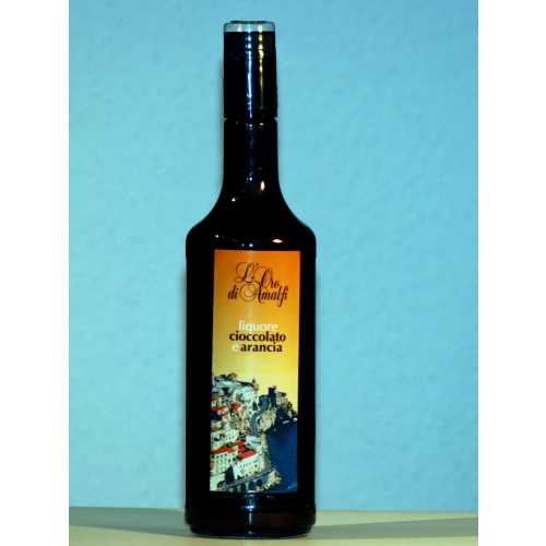 Schokoladenlik&ouml;r mit Orange - Cioccolato e Arancia - 1,0 Liter - 18 vol. - Flasche: Cristal - LOro di Amalfi