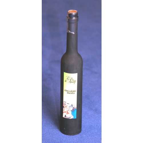 Minzschokoladen Likör - Cioccolato e Menta - 0,5 Liter - 18 vol. - Flasche: Opera sat. - LOro di Amalfi