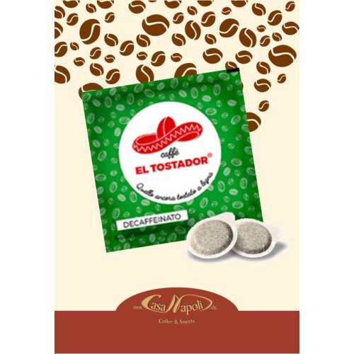 Decaffeinato - 50% Arabica und 50% Robusta - Holzröstung - Cialde - Pads - 10 Stück - El Tostador Caffe