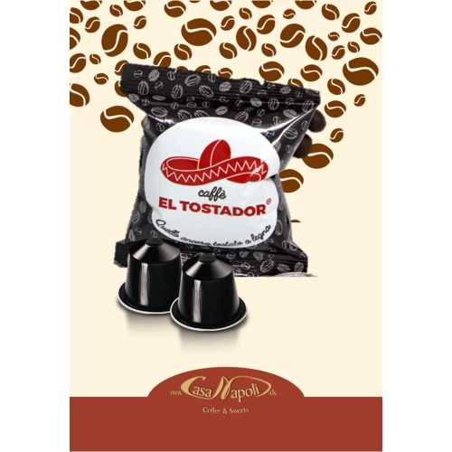 Forte - 10% Arabica und 90% Robusta - Holzröstung - kompatible Kaffeekapseln für Nespresso® - 100 Stück - El Tostador Caffe