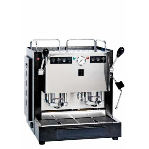 MiniMini Lux 2CAV - Schwarz-Edelstahl - 2 * Kaffee, Heisswasser und Dampf - Spinel