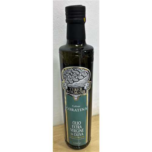 Coratina - Extra Natives Olivenöl - 0,5 Liter - Oliven-Öl - Terre Bormane Frisch (3 Monate seit Herstellung)