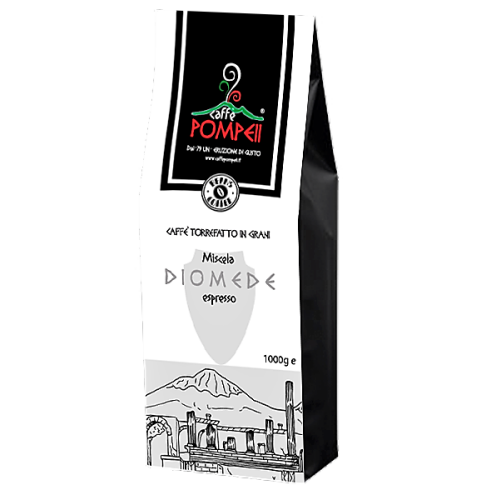 Diomede 50% Robusta und 50% Arabica - Kaffee in Bohnen - 1,0 Kilogramm - Pompeii Caffe - MHD 27-09-2023