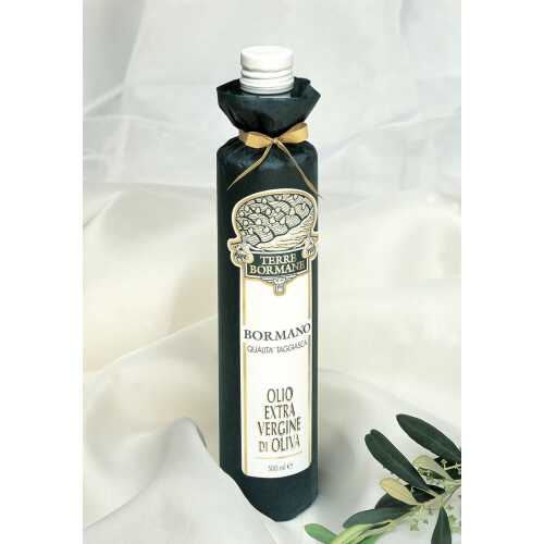 Bormano Qualita Taggiasca - Extra Natives Olivenöl - 0,75 Liter - in Papier gewickelt - Oliven-Öl - Terre Bormane - MHD 28-04-2024