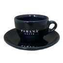 Cappuccino Tasse mit Unterteller schwarz von Caffe Parana...