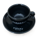 Cappuccino Tasse mit Unterteller schwarz von Caffe Parana...