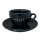 Cappuccino Tasse mit Unterteller schwarz von Caffe Parana - Parana srl
