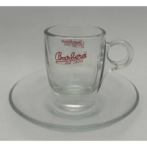 Espresso Tasse aus Glas mit Unterteller - Barbera Caffe