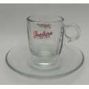 Espresso Tasse aus Glas mit Unterteller - Barbera Caffe