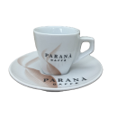 Espresso Tasse mit rötlich-braunen Details mit...