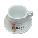 Espresso Tasse mit rötlich-braunen Details mit...