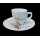 Espresso Tasse mit rötlich-braunen Details mit Unterteller weiß von Parana - Parana srl