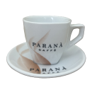 Cappuccino Tasse mit rötlich-braunen Details mit...