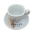Cappuccino Tasse mit rötlich-braunen Details mit...