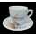 Cappuccino Tasse mit rötlich-braunen Details mit Unterteller weiß von Parana - Parana srl