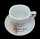 Cappuccino Tasse mit rötlich-braunen Details mit Unterteller weiß von Parana - Parana srl