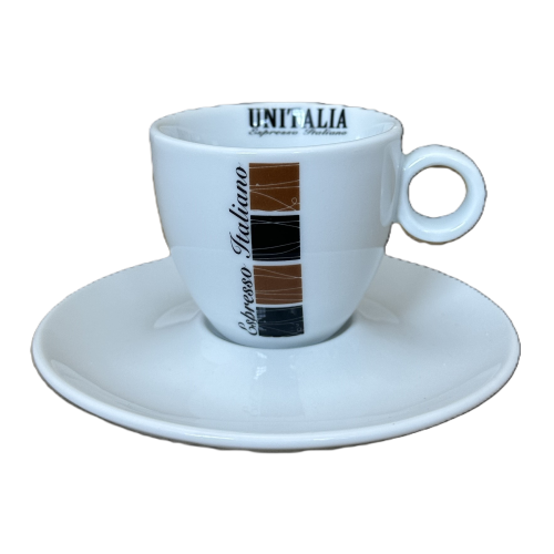 Espresso Tasse mit Unterteller von Unitalia - Universal Caffe
