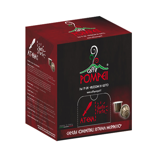 Atena Forte: 80% Robusta und 20% Arabica - kompatible Kaffeekapseln für Nespresso® - 100 Stück - Pompeii Caffe - MHD 31-10-2021