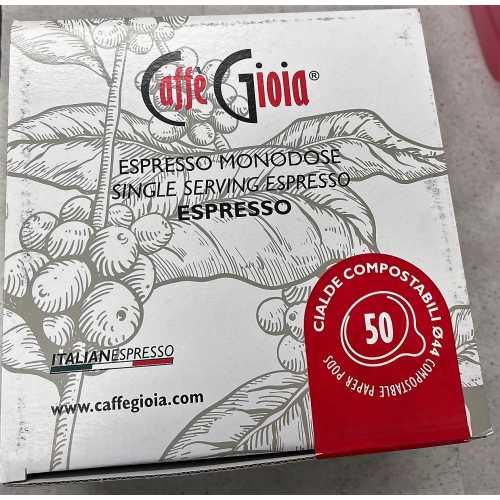 Gioia Espresso - 100% Robusta - Ökologische Röstung - Cialde - Pods - 50 Stück - Caffe Gioia