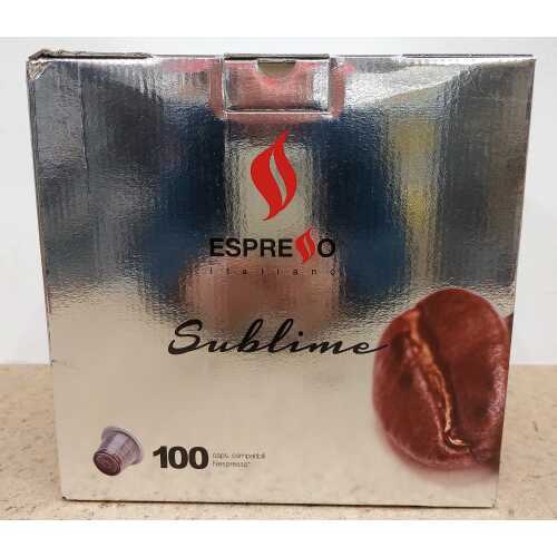 Sublime - 90% Arabica und 10% Robusta - kompatible Kaffeekapseln für Nespresso® - Maschinen - 100 Stück - Espresso Caffe - MHD 30-01-2024
