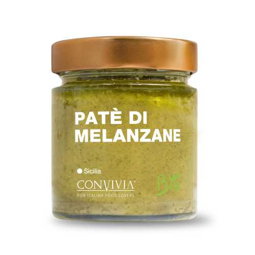 Auberginen Paté - Bio, Gluten-Frei und Veganes Produkt - Patè di melanzane - 190 gr - Convivia Sicilia - MHD 31-03-2023