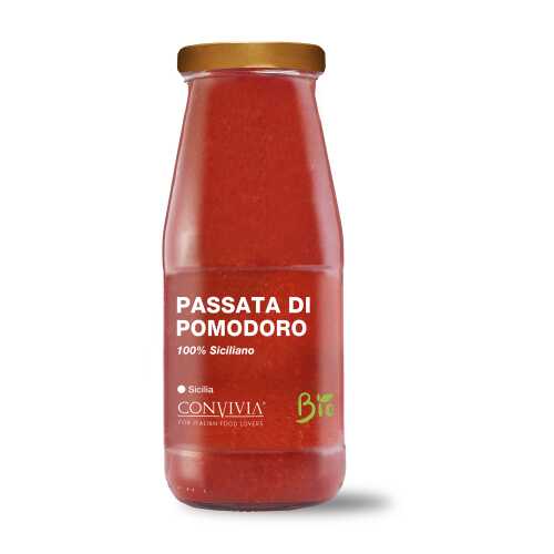 Passierte Tomaten - Bio, Gluten-Frei und Veganes Produkt - Passata di Pomodoro - 420 gr - Convivia Sicilia - MHD 25-08-2023