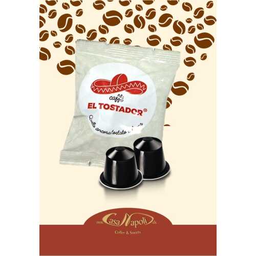 Classica - 30% Arabica und 70% Robusta - Holzröstung - kompatible Kaffeekapseln für Nespresso® - 100 Stück - El Tostador Caffe - MHD 30-09-2023