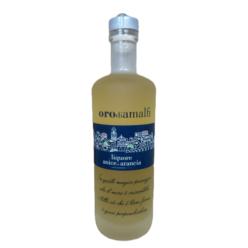 Orangenlikör an Anis - Anice e Arancia - 0,5 Liter - 27 vol. - Flasche: Downtown saturiert - LOro di Amalfi