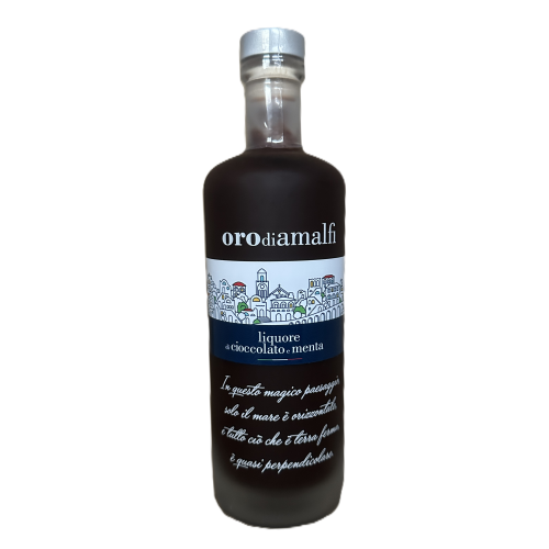 Minzschokoladen Likör - Cioccolato e Menta - 0,5 Liter - 17 vol. - Flasche: Downtown saturiert. - LOro di Amalfi