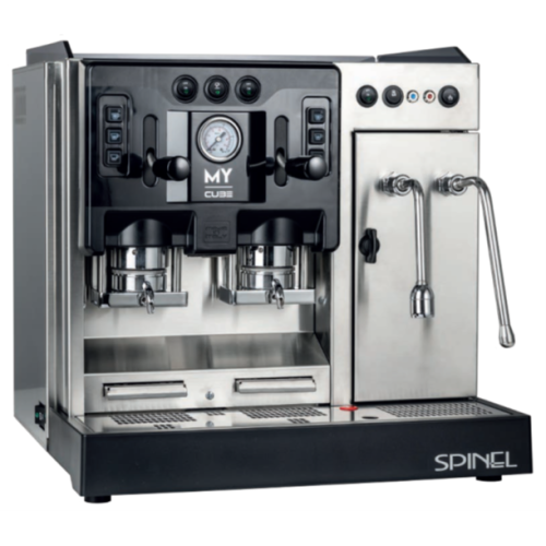 My Cube Lux - Edelstahl satiniert - 2 Kaffeegruppen + Heisswasser + Dampf + 2 Liter-Boiler - Spinel