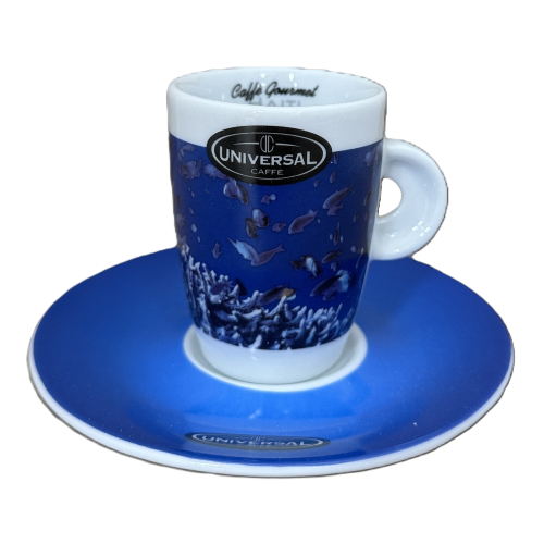 Haiti Blue Pine Forrest - Espresso Tasse mit Unterteller - Universal Caffe