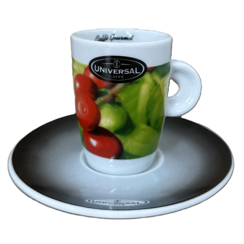 Bio FairTrade 100% Arabica - Kaffee Tasse mit Unterteller - Universal Caffe