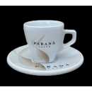 Espresso Tasse mit hellbraunen Deatils mit Unterteller...
