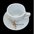 Cappuccino Tasse mit hellbraunen Details mit Unterteller...