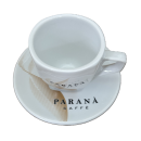 Cappuccino Tasse mit hellbraunen Details mit Unterteller...