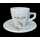 Cappuccino Tasse mit hellbraunen Details mit Unterteller weiß von Parana - Parana srl