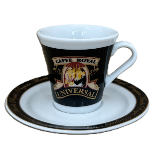 Caffe Royal: Espresso Tasse mit Unterteller von Universal - Universal Caffe