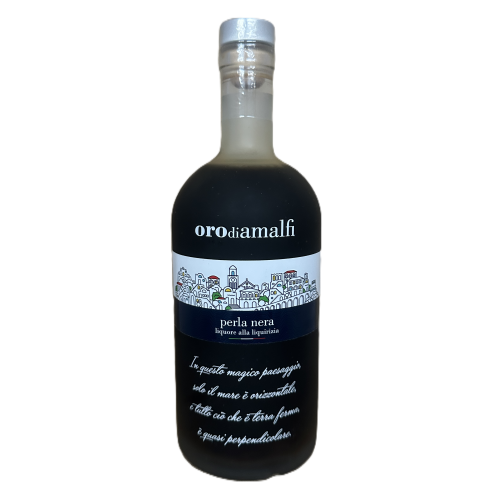 Lakritz Likör aus Amalfi - Liquirizia - 1,0 Liter - 25 vol. - Flasche: Downtown saturiert - LOro di Amalfi